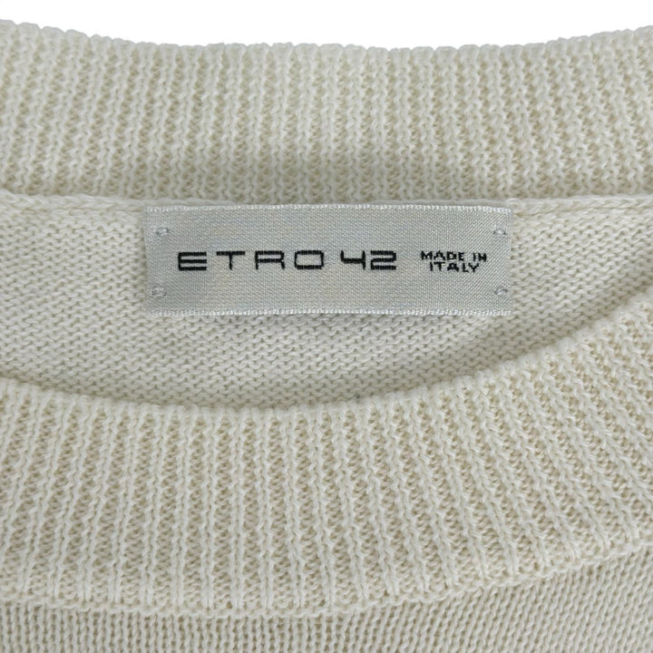 Great ETRO knit Long sleeve Ivory cotton Women 42