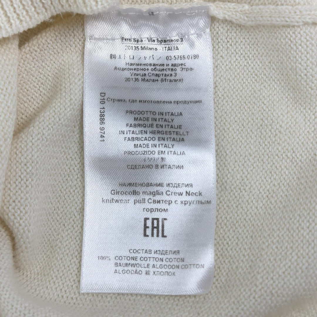 Great ETRO knit Long sleeve Ivory cotton Women 42