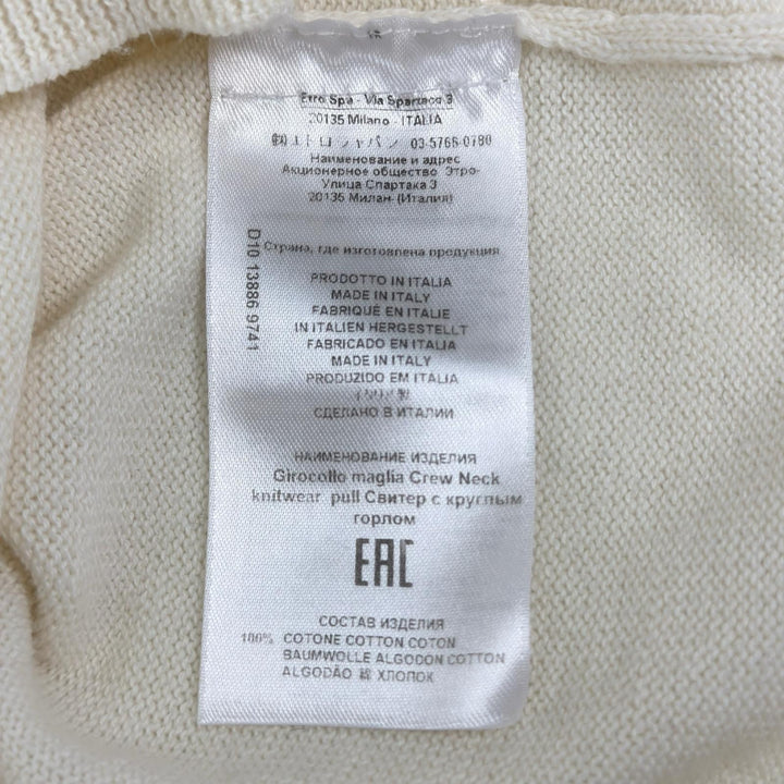 Great ETRO knit Long sleeve Ivory cotton Women 42