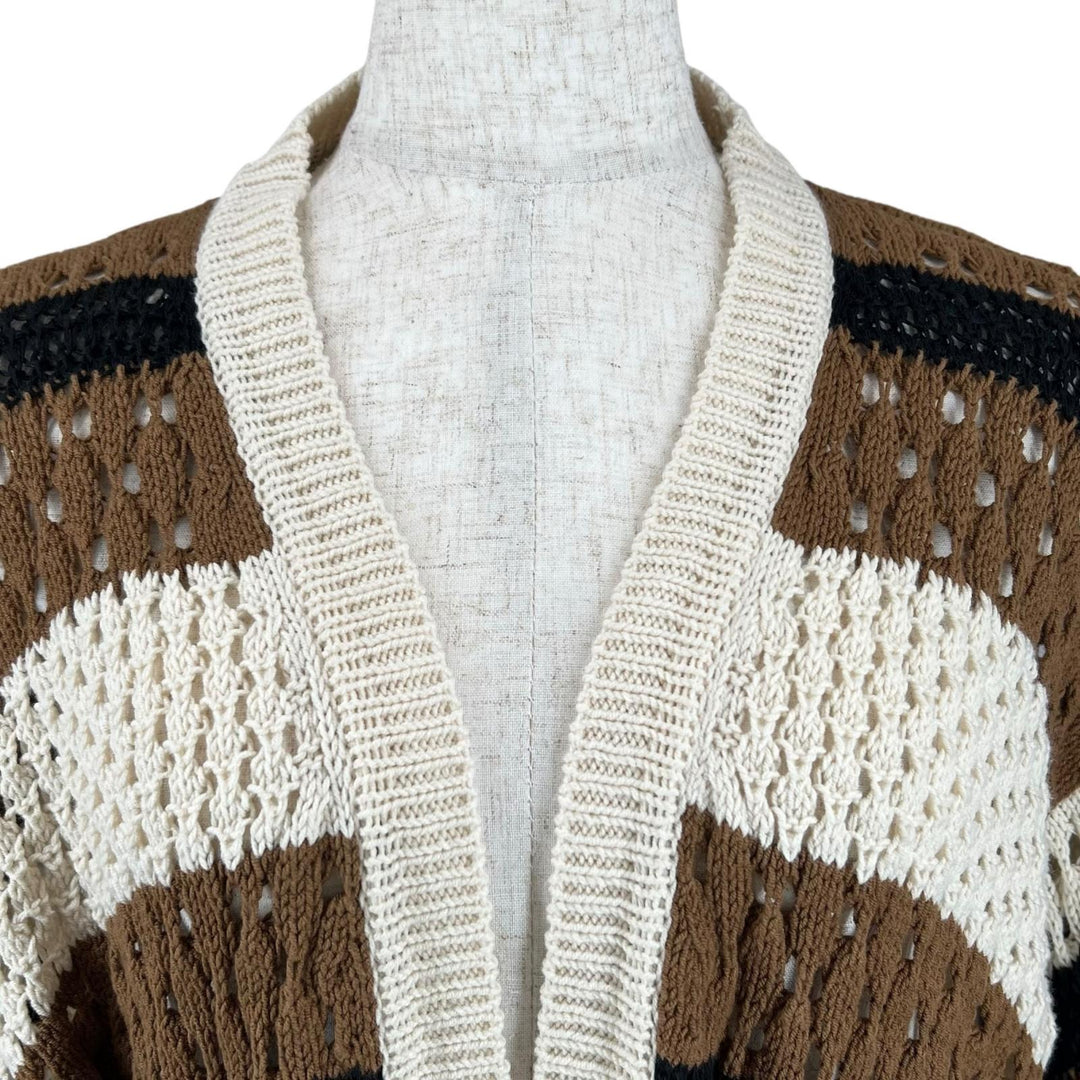 Excellent WEEKEND MaxMara cardigan Crochet belt multicolor cotton Women M