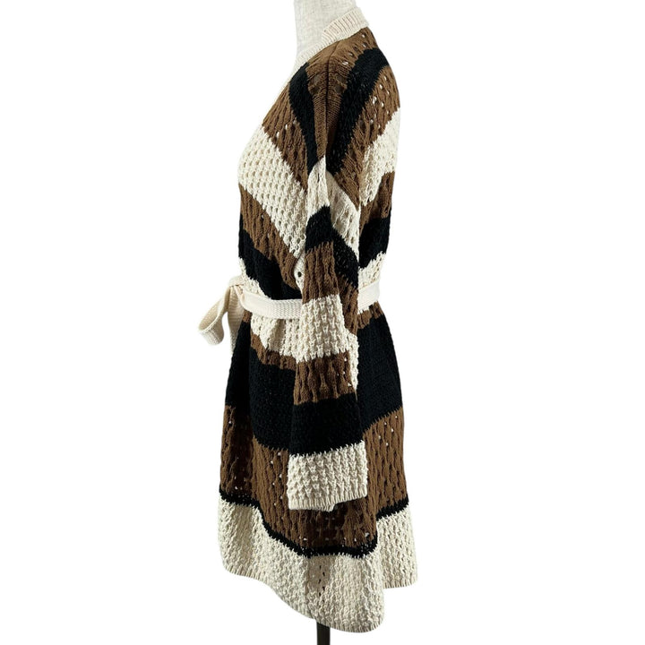 Excellent WEEKEND MaxMara cardigan Crochet belt multicolor cotton Women M