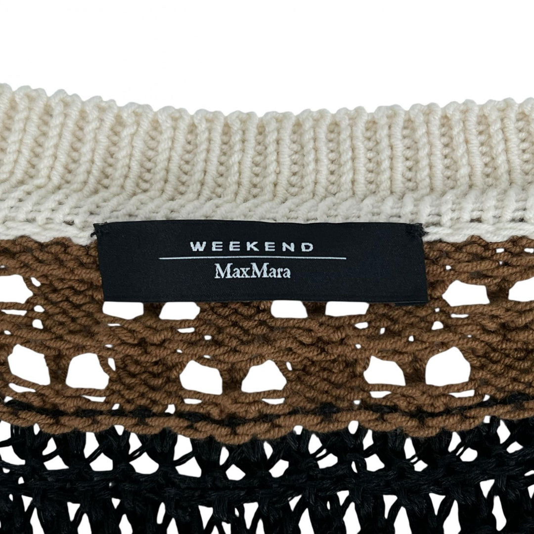 Excellent WEEKEND MaxMara cardigan Crochet belt multicolor cotton Women M