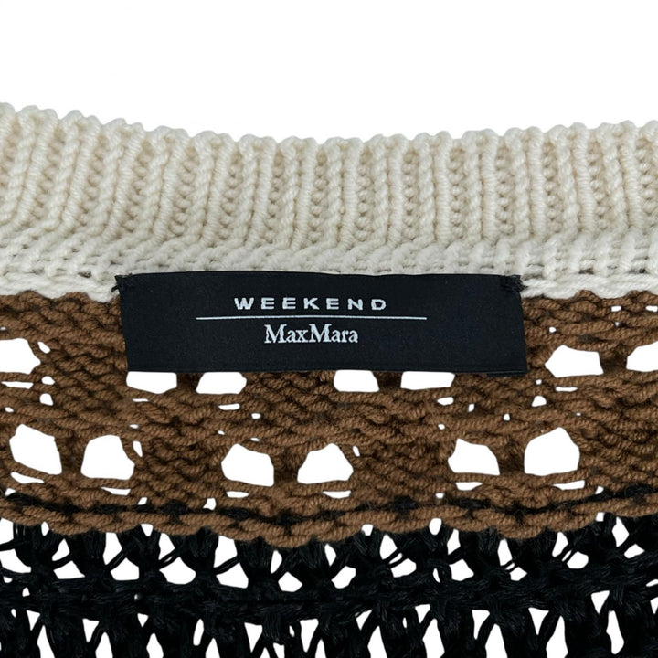 Excellent WEEKEND MaxMara cardigan Crochet belt multicolor cotton Women M