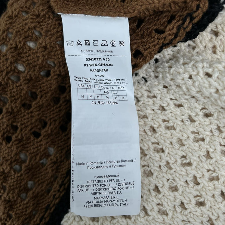 Excellent WEEKEND MaxMara cardigan Crochet belt multicolor cotton Women M