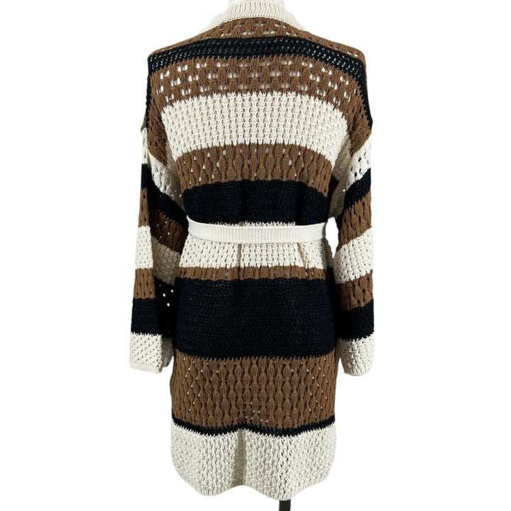 Excellent WEEKEND MaxMara cardigan Crochet belt multicolor cotton Women M
