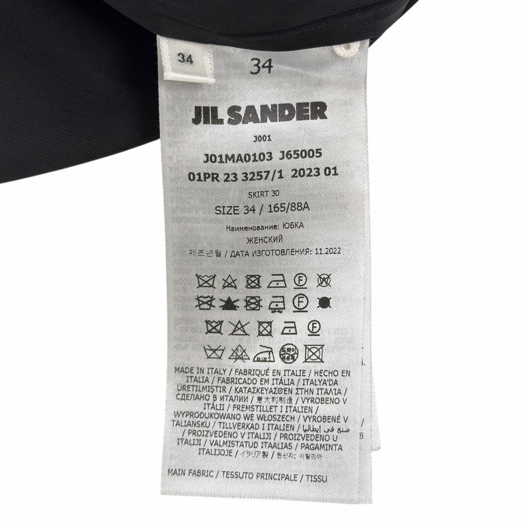 Excellent JIL SANDER skirt Midi black Rayon Women 34 J01MA0103