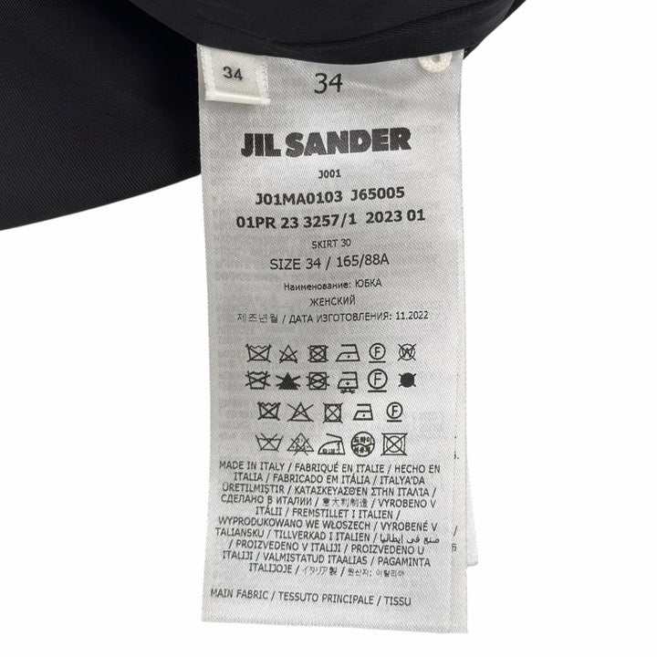 Excellent JIL SANDER skirt Midi black Rayon Women 34 J01MA0103