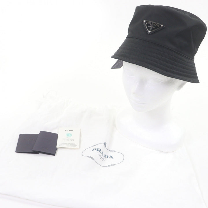 Pristine PRADA hat Triangle logo triangular plate Re-Nylon bucket