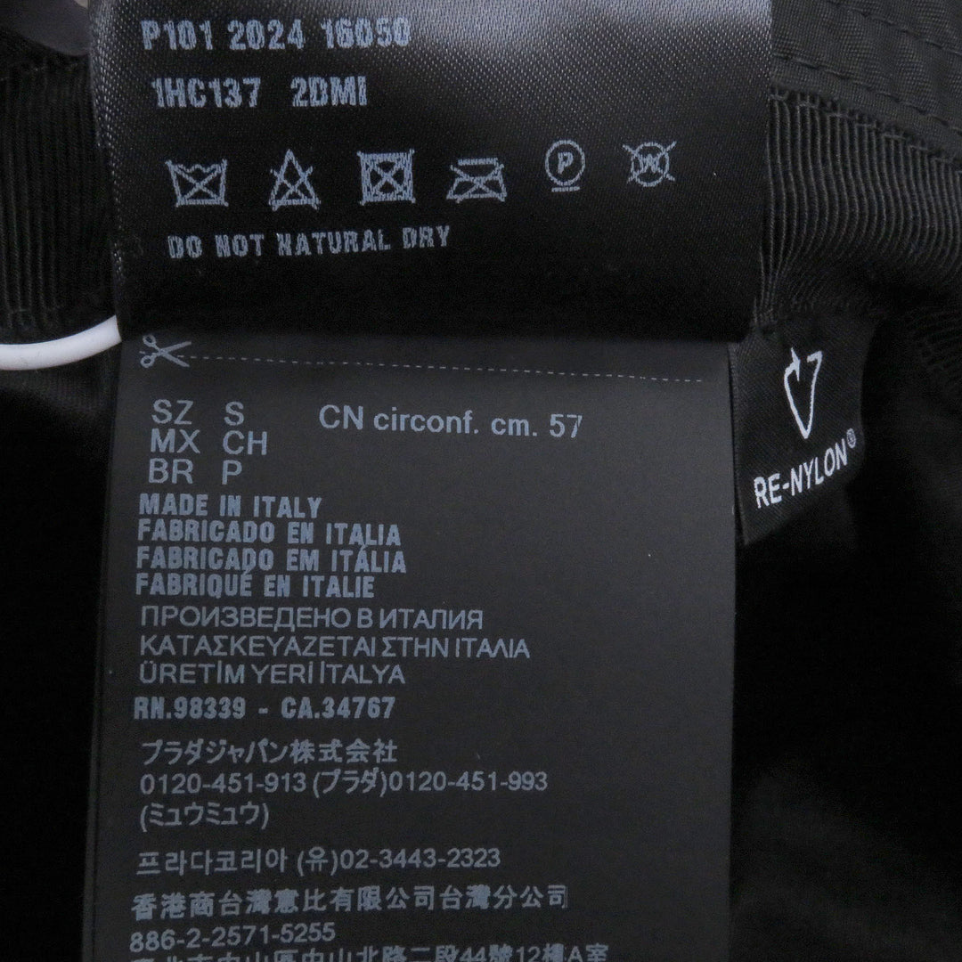Pristine PRADA hat Triangle logo triangular plate Re-Nylon bucket