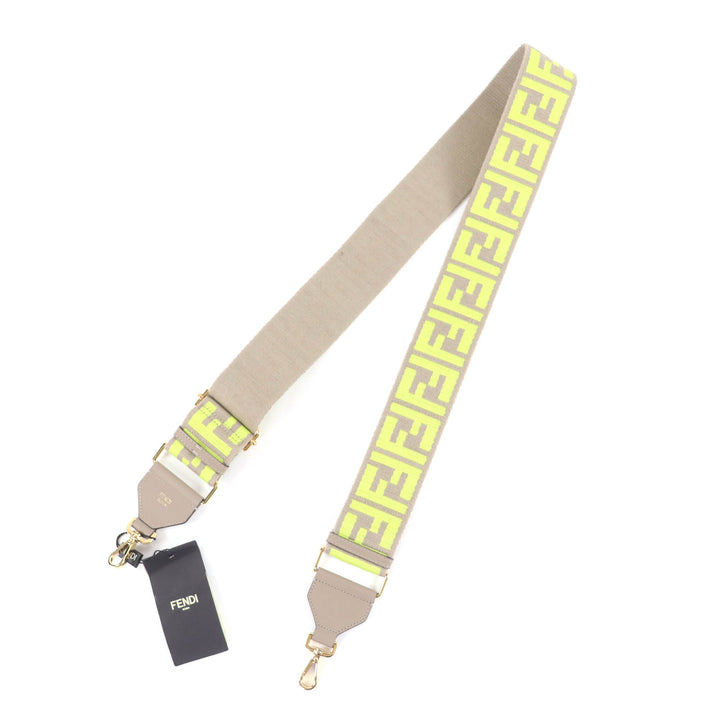 Excellent FENDI Shoulder strap Strap you Zucca Pattern Gurege canvas 8AV134