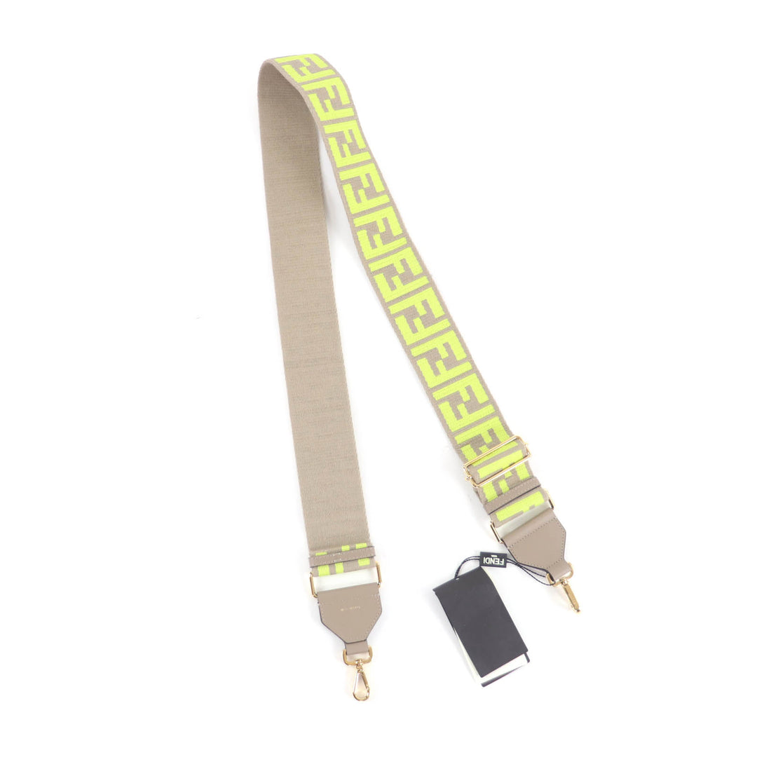 Excellent FENDI Shoulder strap Strap you Zucca Pattern Gurege canvas 8AV134