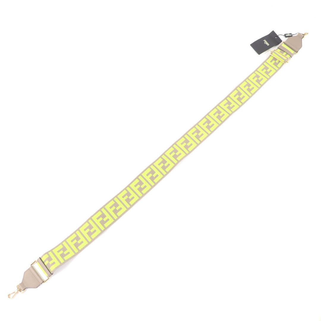 Excellent FENDI Shoulder strap Strap you Zucca Pattern Gurege canvas 8AV134