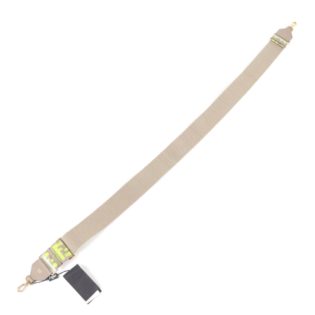 Excellent FENDI Shoulder strap Strap you Zucca Pattern Gurege canvas 8AV134