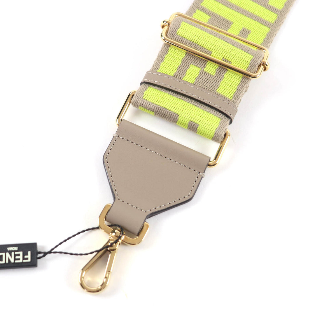Excellent FENDI Shoulder strap Strap you Zucca Pattern Gurege canvas 8AV134