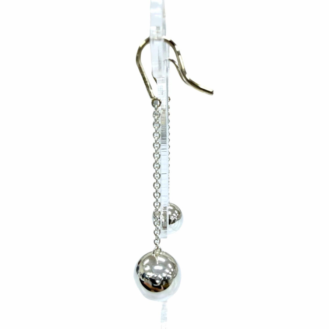 Great TIFFANY&Co. Pierce Ball hook drop earrings Silver AG925 Women