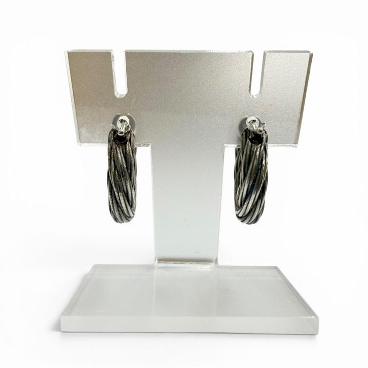 Great BOTTEGAVENETA Pierce Twist hoop earrings (for both ears) Silver AG925 mens