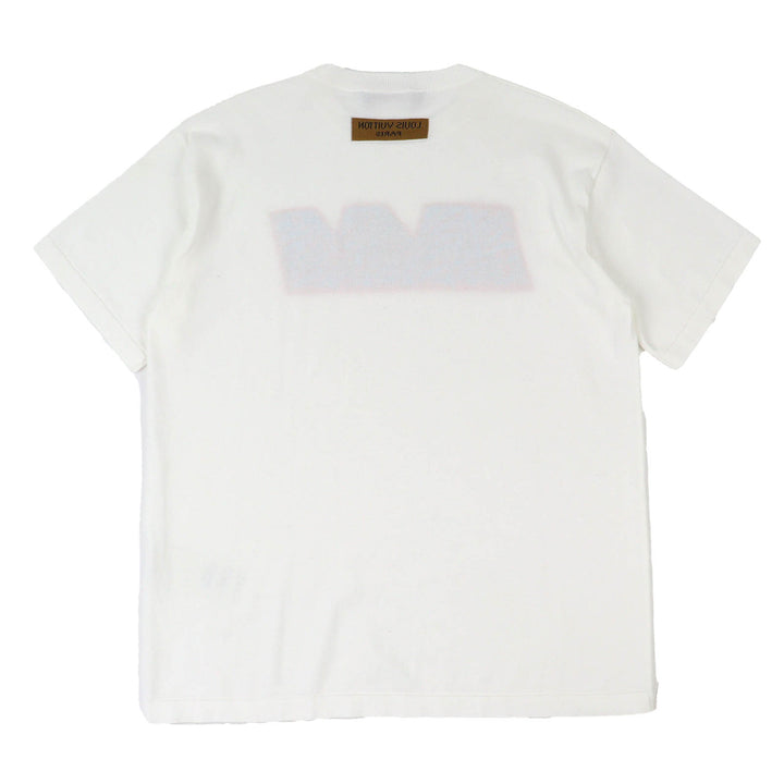 Excellent LOUIS VUITTON Short sleeve knit LV logo crew neck white cotton mens M
