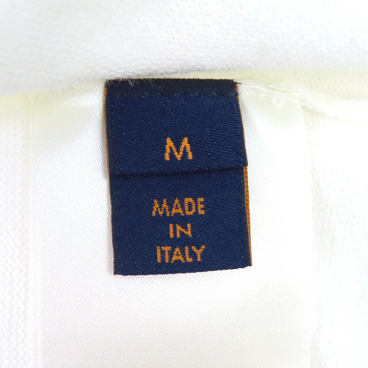 Excellent LOUIS VUITTON Short sleeve knit LV logo crew neck white cotton mens M
