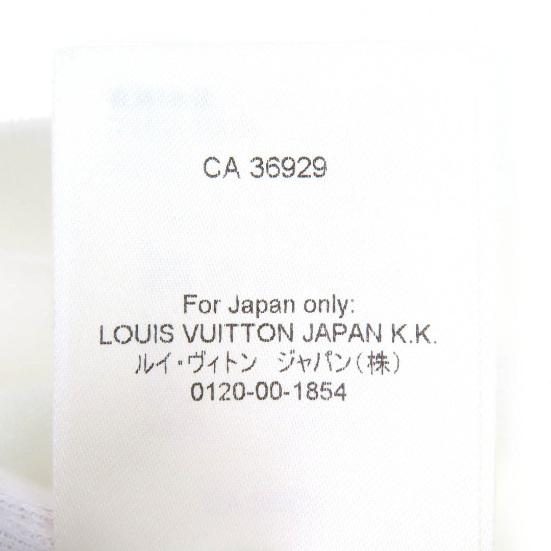 Excellent LOUIS VUITTON Short sleeve knit LV logo crew neck white cotton mens M