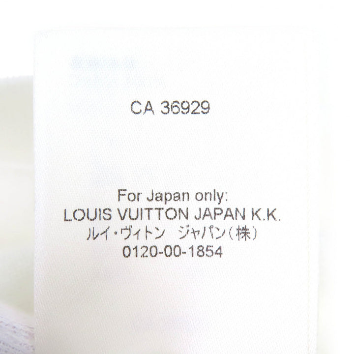 Excellent LOUIS VUITTON Short sleeve knit LV logo crew neck white cotton mens M