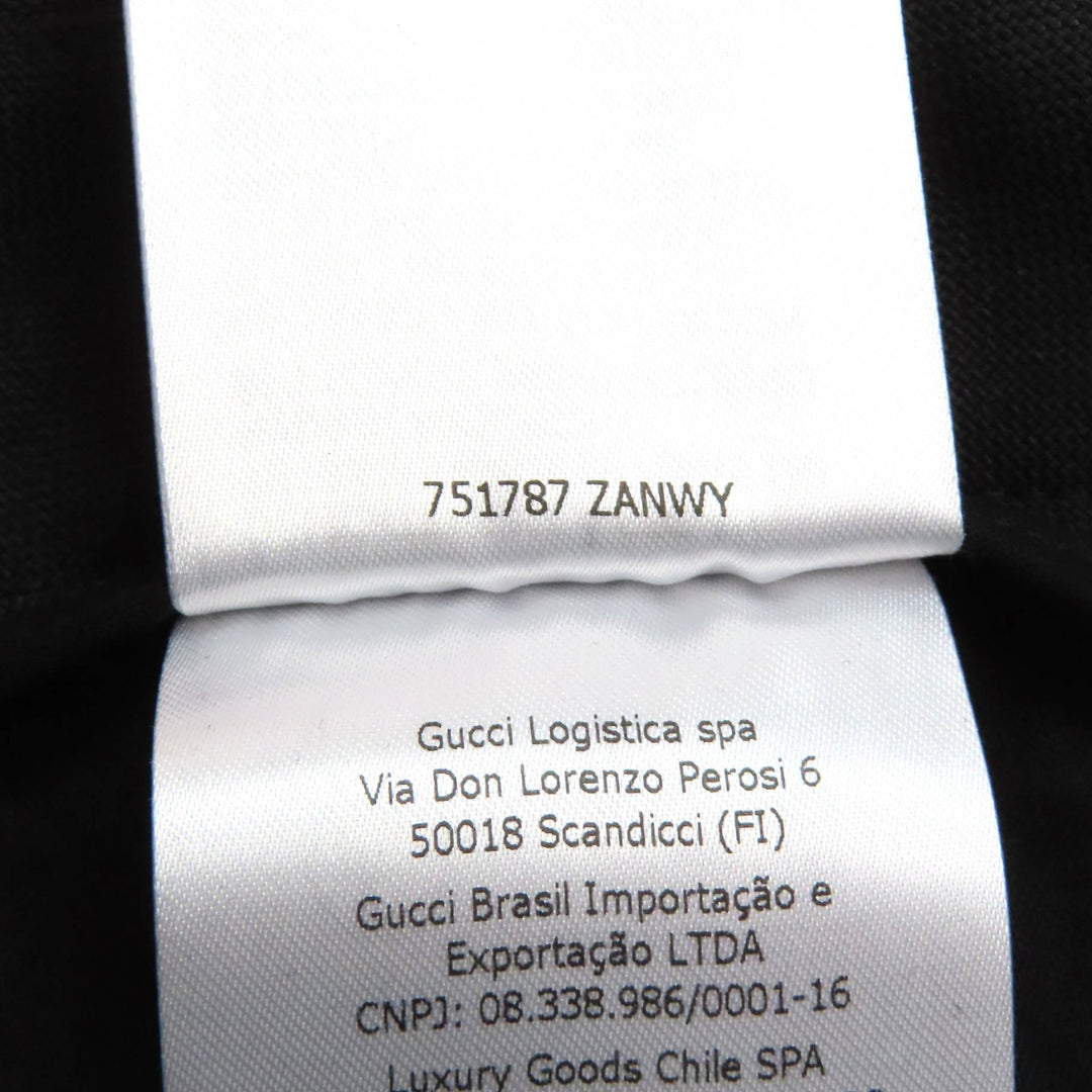 Excellent GUCCI Logo patch pleated single-breasted pants slacks blacK 44 751787