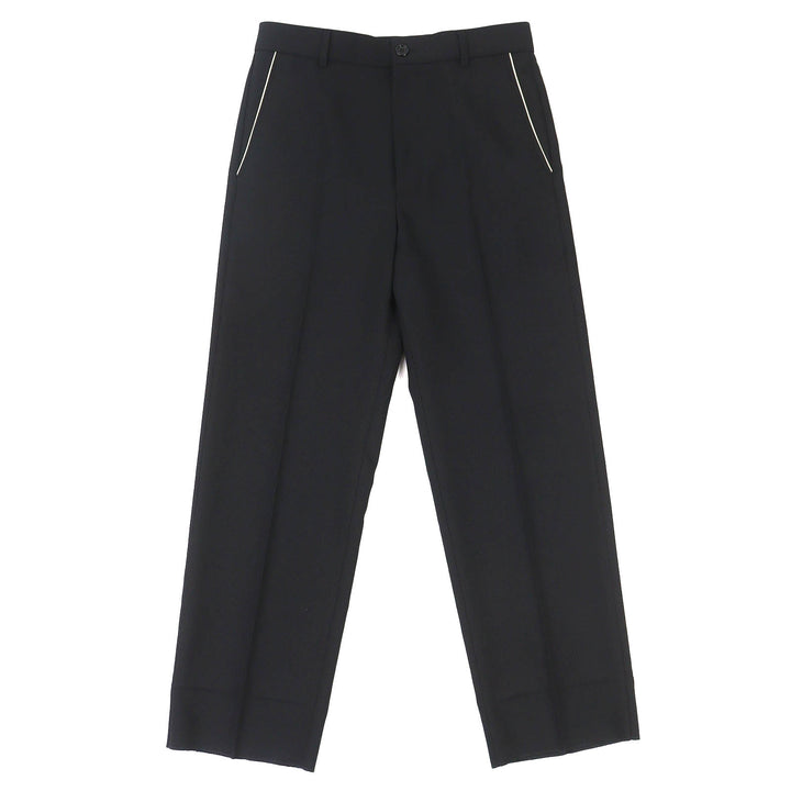 Excellent GUCCI Logo patch pleated single-breasted pants slacks blacK 44 751787