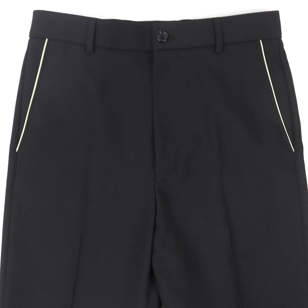 Excellent GUCCI Logo patch pleated single-breasted pants slacks blacK 44 751787