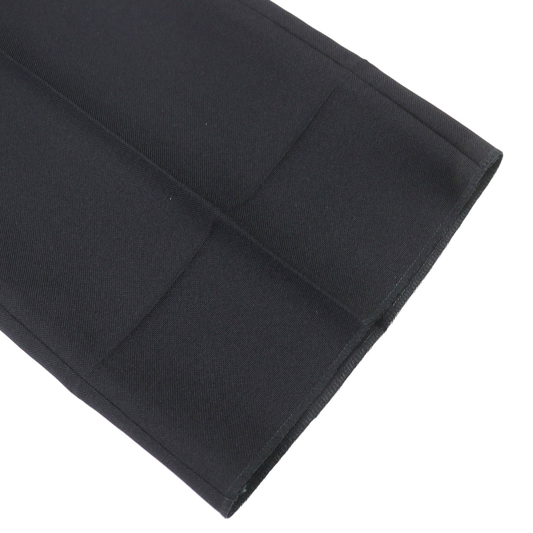Excellent GUCCI Logo patch pleated single-breasted pants slacks blacK 44 751787