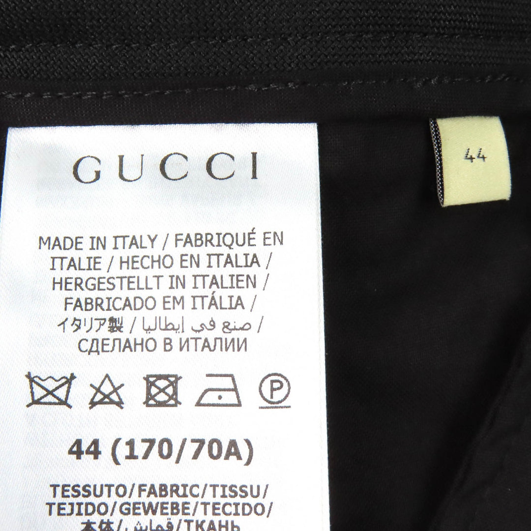 Excellent GUCCI Logo patch pleated single-breasted pants slacks blacK 44 751787