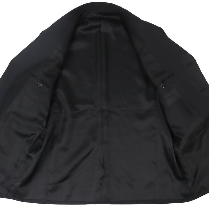 Excellent PRADA tailored jacket single black Virgin wool mens UGM222