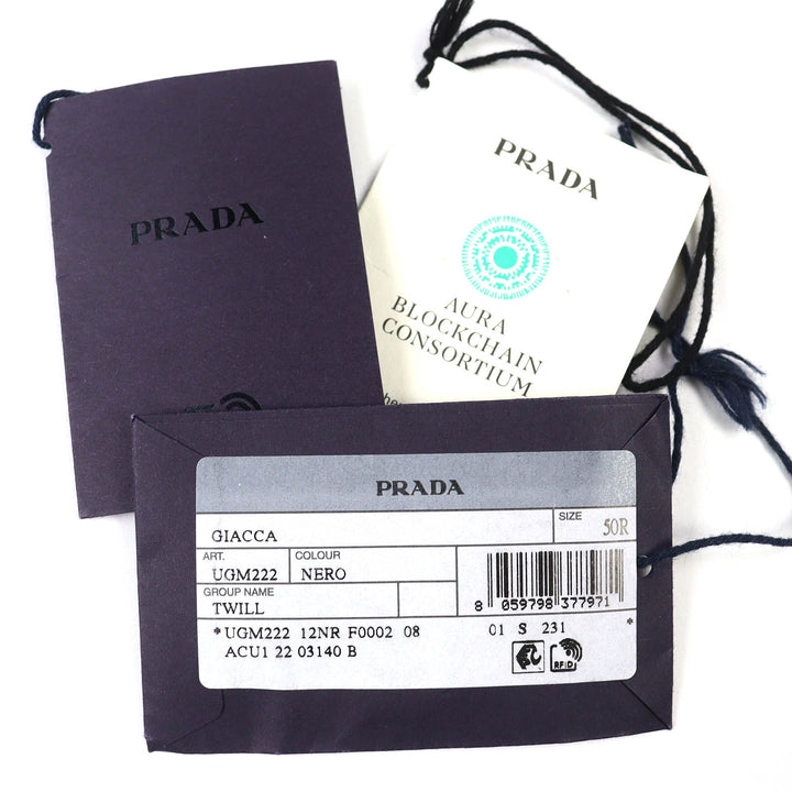 Excellent PRADA tailored jacket single black Virgin wool mens UGM222