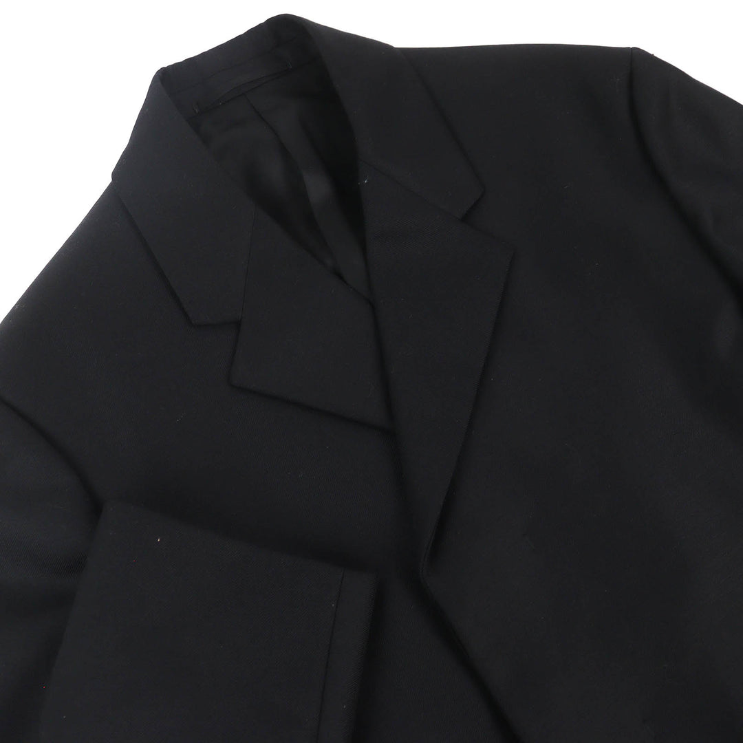 Excellent PRADA tailored jacket single black Virgin wool mens UGM222
