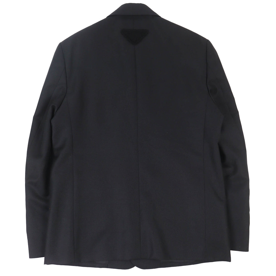 Excellent PRADA tailored jacket single black Virgin wool mens UGM222