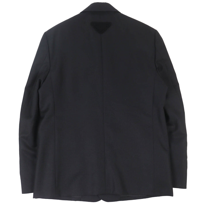 Excellent PRADA tailored jacket single black Virgin wool mens UGM222