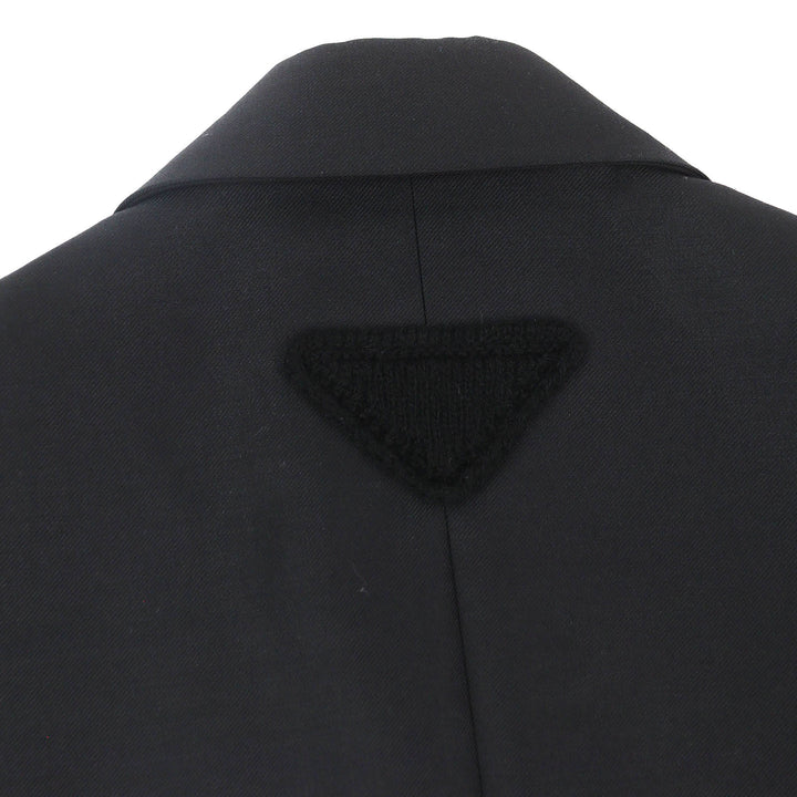 Excellent PRADA tailored jacket single black Virgin wool mens UGM222