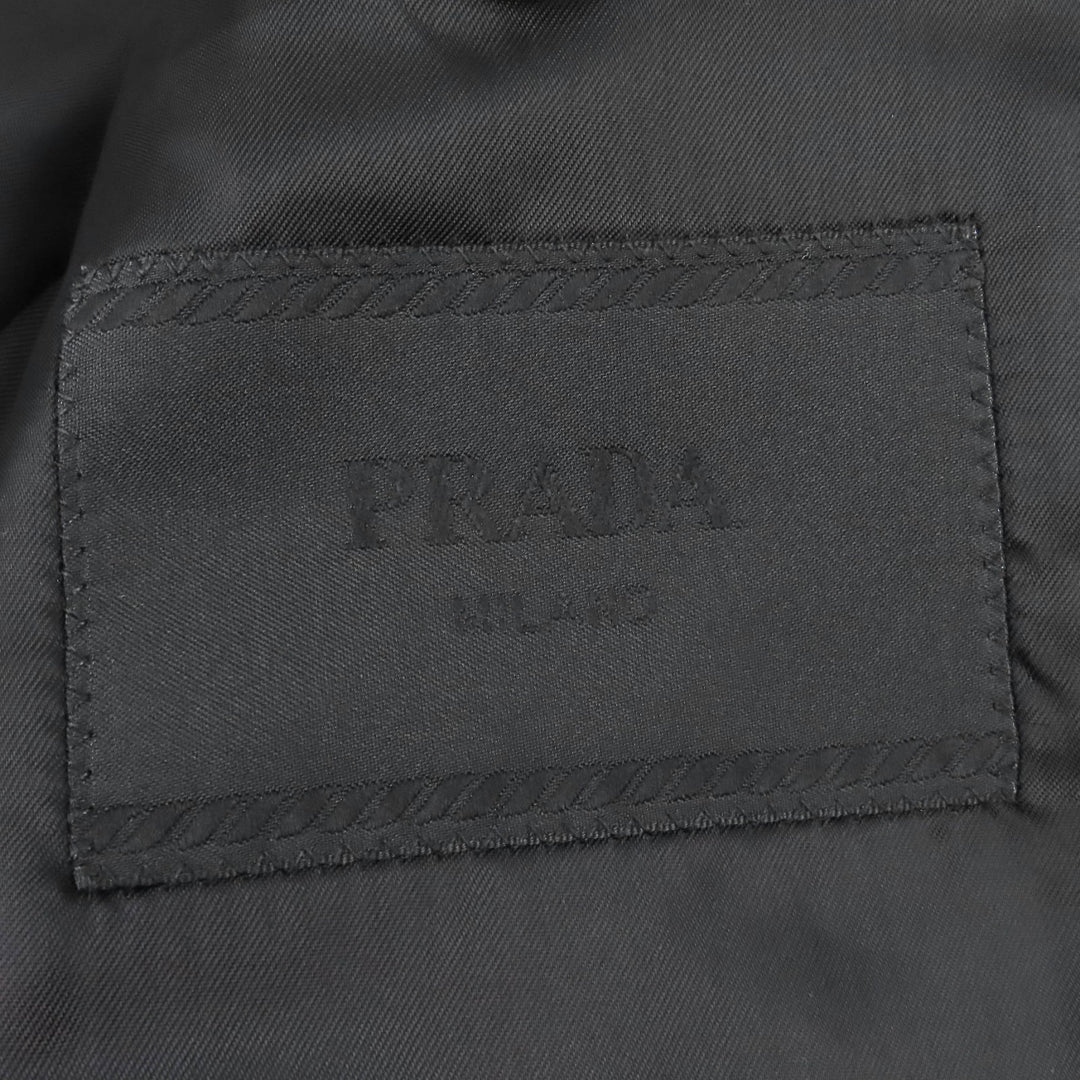 Excellent PRADA tailored jacket single black Virgin wool mens UGM222