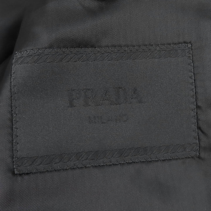 Excellent PRADA tailored jacket single black Virgin wool mens UGM222