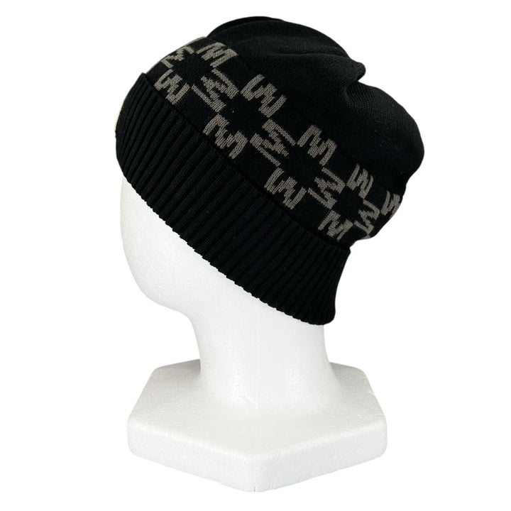 Excellent MONCLER Knit cap BERRETTO Logo patch black cotton Women