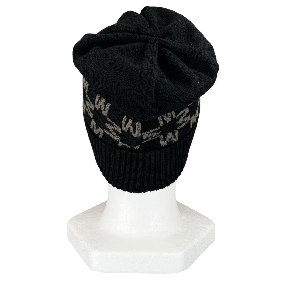 Excellent MONCLER Knit cap BERRETTO Logo patch black cotton Women