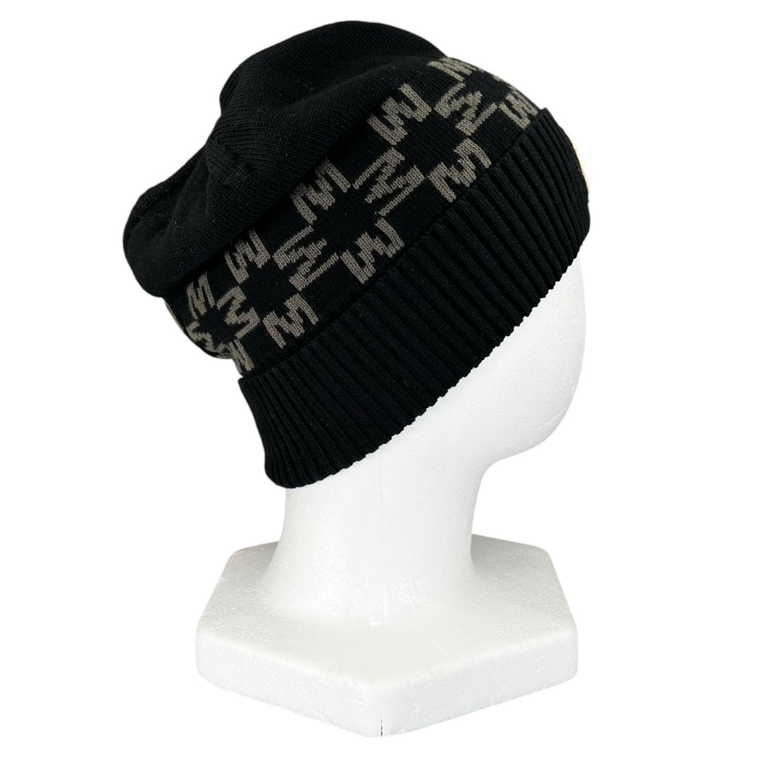 Excellent MONCLER Knit cap BERRETTO Logo patch black cotton Women