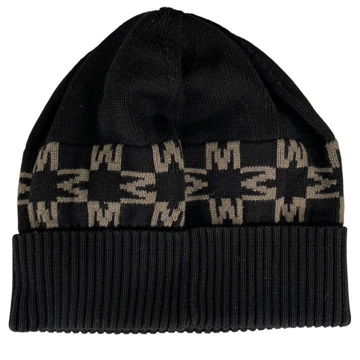 Excellent MONCLER Knit cap BERRETTO Logo patch black cotton Women