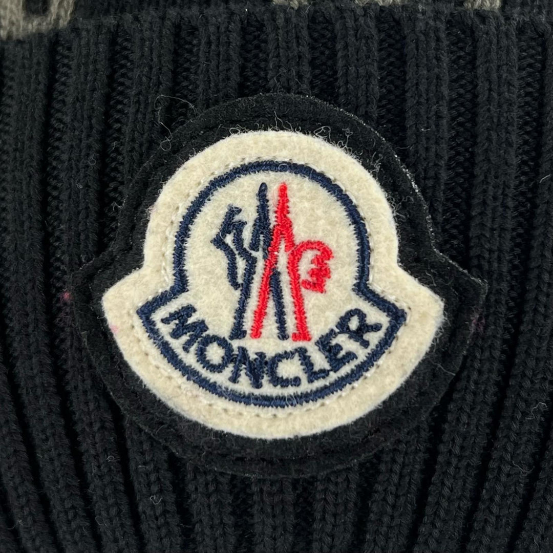 Excellent MONCLER Knit cap BERRETTO Logo patch black cotton Women