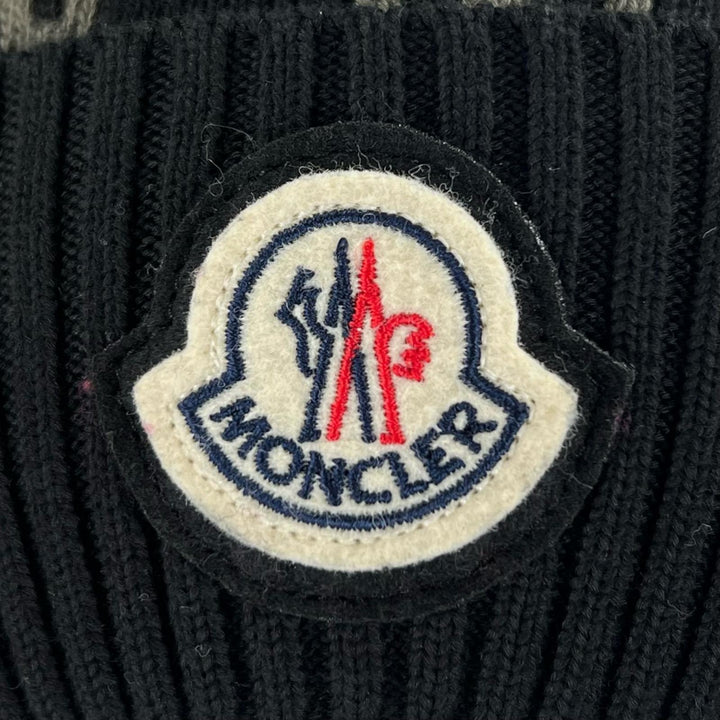 Excellent MONCLER Knit cap BERRETTO Logo patch black cotton Women