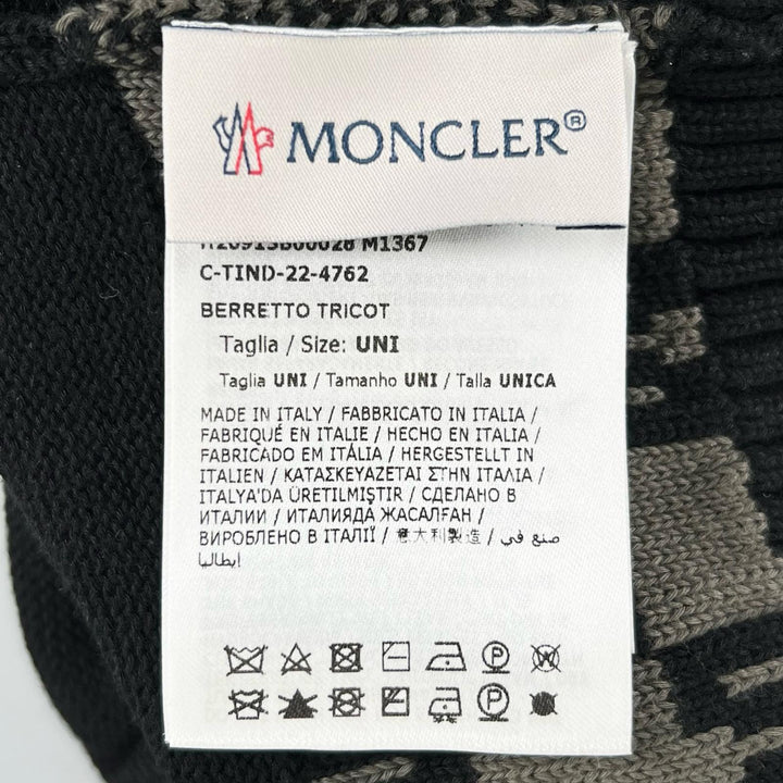 Excellent MONCLER Knit cap BERRETTO Logo patch black cotton Women