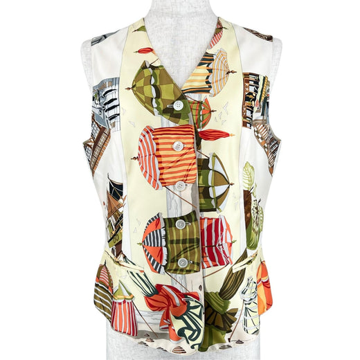 Excellent HERMES Best The Charm of Normandy Coast During the Margiela silk 40