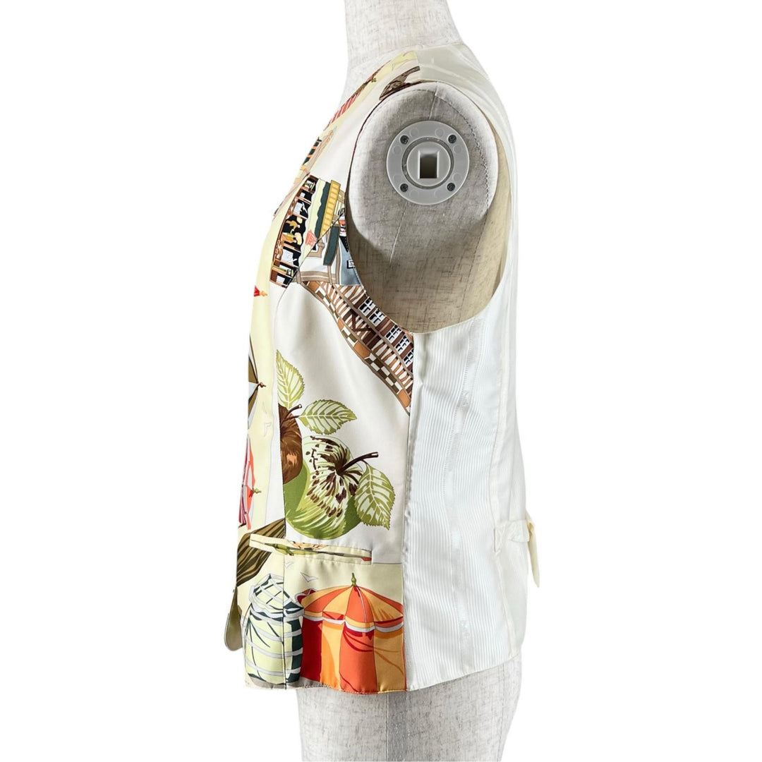 Excellent HERMES Best The Charm of Normandy Coast During the Margiela silk 40