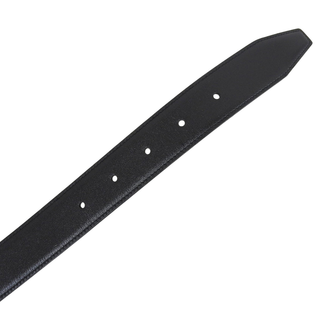 Great Dunhill belt logo buckle leather black mens