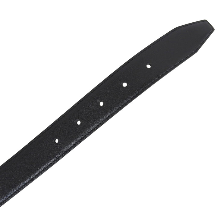 Great Dunhill belt logo buckle leather black mens