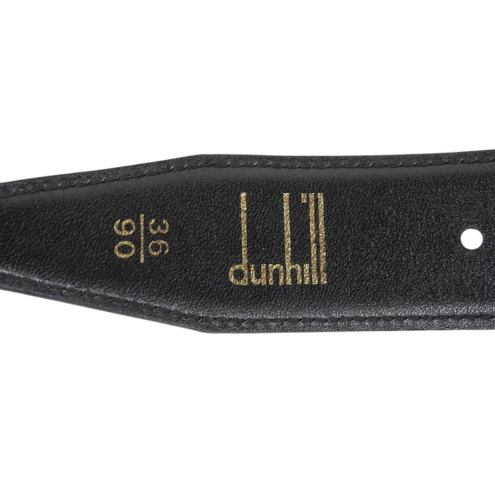 Great Dunhill belt logo buckle leather black mens