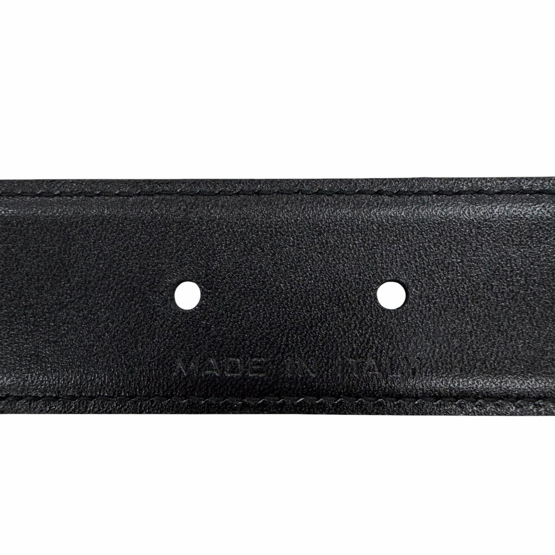 Great Dunhill belt logo buckle leather black mens